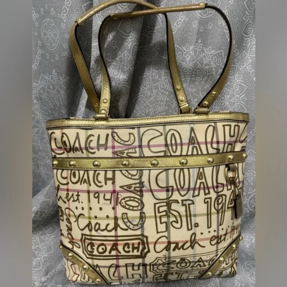 Coach Gold and Cream Women's Bag